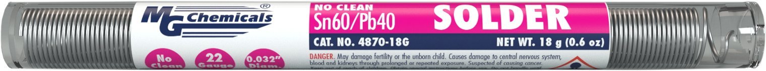Mg Chemicals 60 No Clean Leaded Solder 032 Diameter 0 6 Oz Pocket Pack