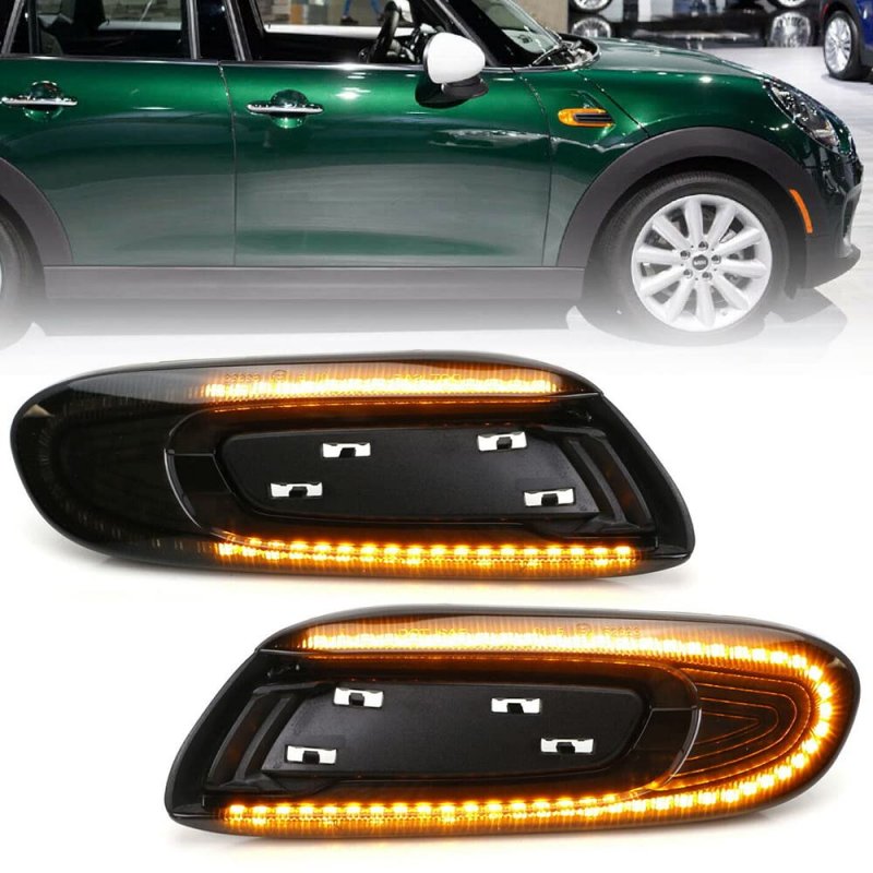 Nslumo Led Fender Side Marker Replacement For F55 F56 Mini-cooper 2014-2020 F57 2016-2020 Amber Front Lights W Sequential Turn