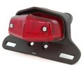 4into1 Lucas Style Tail Light Assembly Matte Black W Red Lens Motorcycle Scooter Dirt Bike 