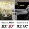 Panther Eyes Car Windshield Sun Shades Yellow Folding Block Visor For Keep Your Vehicle Cool Uv Reflector Truck Or Suv 51 X28