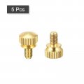 Uxcell 5pcs Knurled Thumb Screws M5x8mm Brass Shoulder Bolts Stepped Grip Knobs Fasteners For Pc Electronic Mechanical