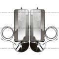 2pcs Rear View Main Door Mirror With 8 Convex Heated Stainless Steel Fit Peterbilt 335 340 357 382 385 386 325 330 348 388 389