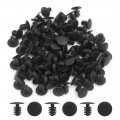 Uxcell 100pcs Black Vehicle Car 6mm Hole Dia Plastic Rivets Fastener Door Clips