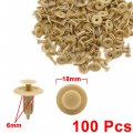 Uxcell 100 Pcs 6mm Hole Plastic Rivets Car Bumper Retainer Push Type Clips Beige