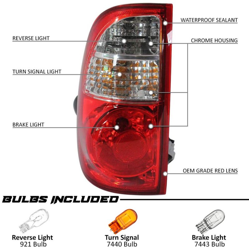 Epic Lighting Oe Style Replacement Rear Brake Tail Light For Toyota 05-06 Tundra Regular Access Cab Not Full Size 4-doors W