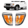 Corner Parking Light Assembly For 1995 1997 Toyota Tacoma Base Dlx Sr5 4wd Clear Lens Silvery Trim Front Bumper Turn Signal 