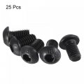 Uxcell M6x10mm Hex Socket Button Head Cap Bolts Screws Alloy Steel 25pcs
