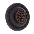 Vicenza Designs K1283 San Michele Round Knob With Black Leather Strap Large Oil-rubbed Bronze 