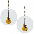 Carolina Hardware And Decor Set Of 2 Brown Guitar Solid Ceramic Fan Pulls 