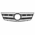 Mb1200161 Factory Style Front Grill Grille Assembly With Chrome Shell And Black Diamond Mesh Insert Compatible Mercedes-benz