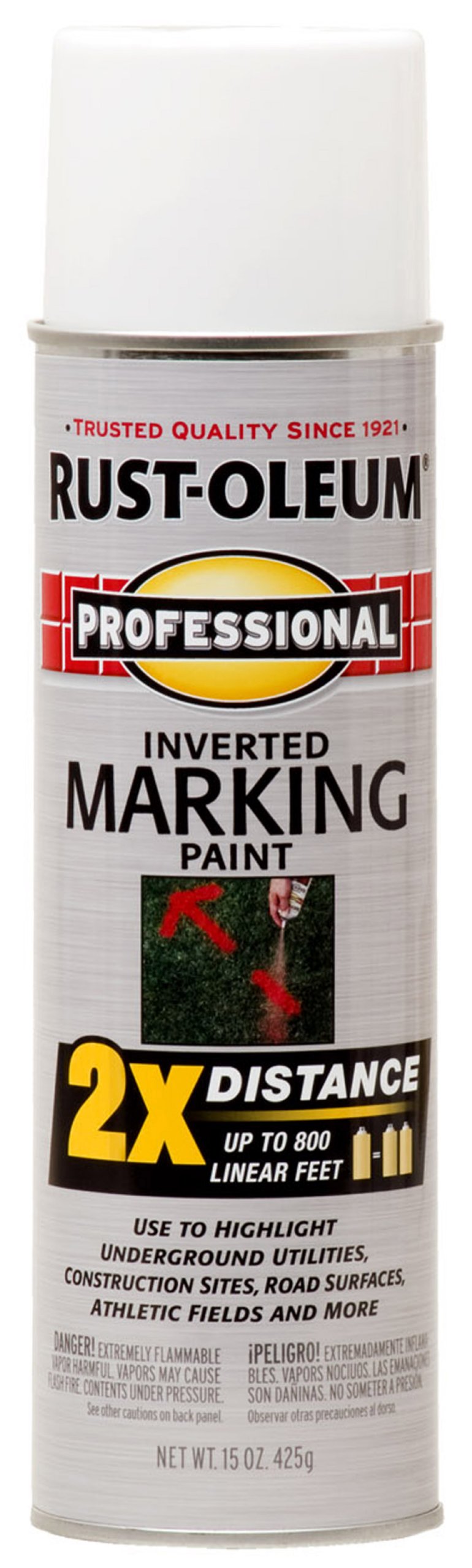 Rust-oleum 266593 Professional 2x Distance White Marking Spray Paint 15-ounce