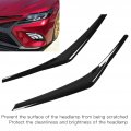 Car Headlight Eye Lid Covers Eyebrow 1 Pair Bright Black Scratch Resistant Replacement For Camry 2018a 2023
