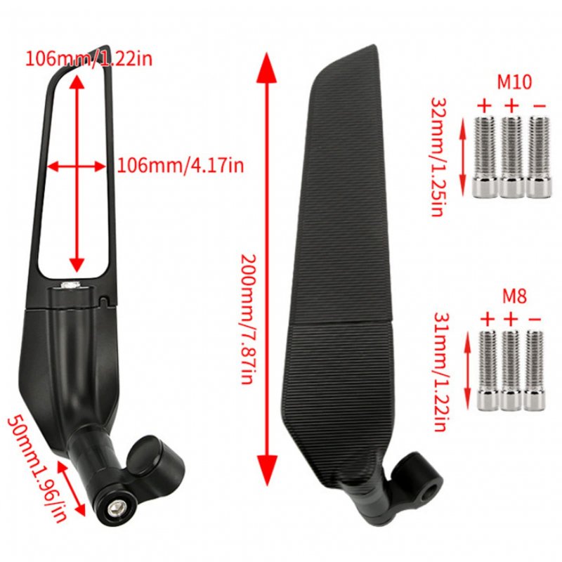 Adjustable Rotating Side Mirror 2pcs Motorcycle Wing Handlebar Rear View Seismic Replacement For S1000rr 2015a 2021