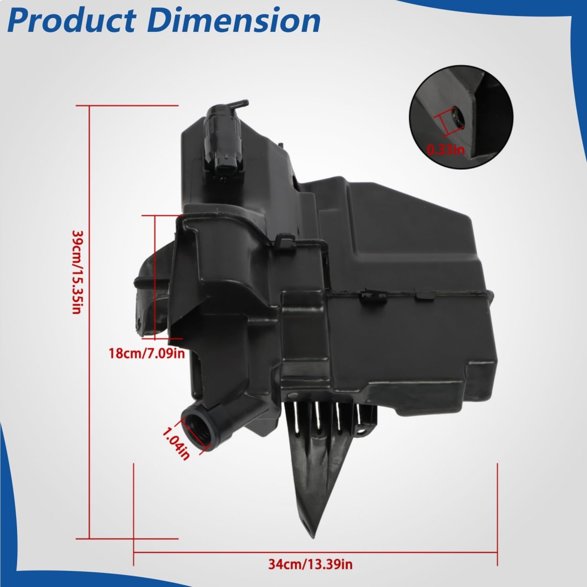 Black Windshield Washer Fluid Reservoir Tank With Pump Without Sensor Replacement For Maxima 2016-2023 Altima 2013-2017