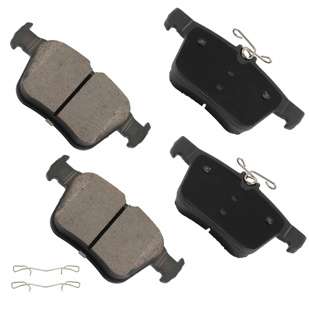 Rear D2255 Ceramic 4pcs W Hardware Disc Brake Pad Set