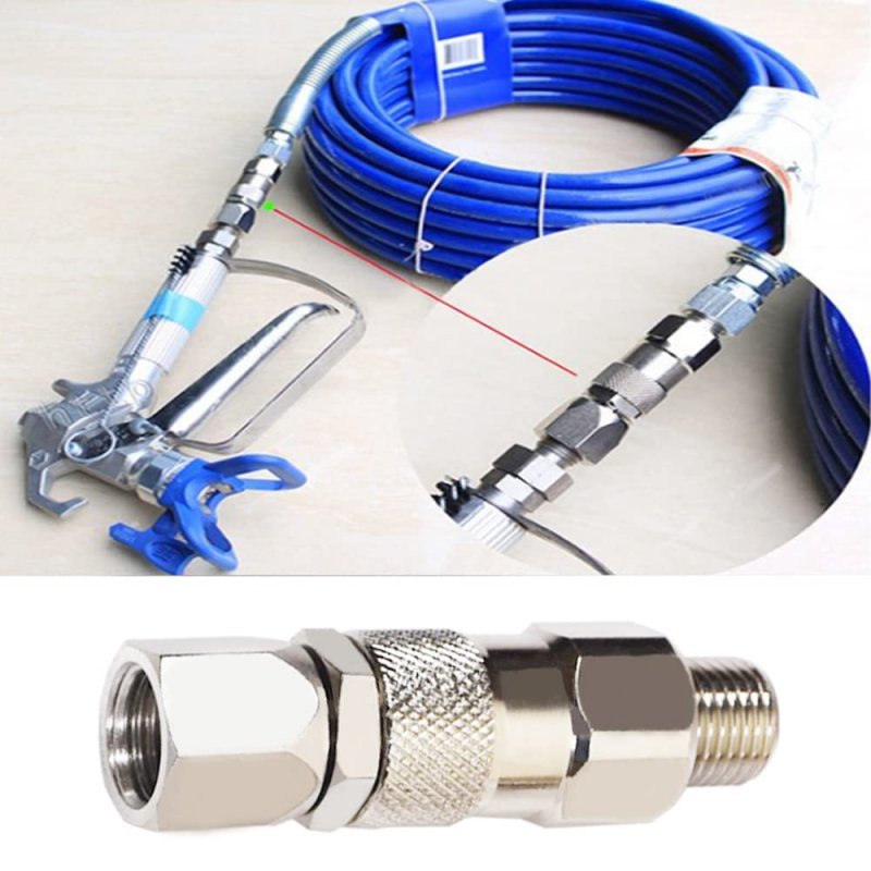 Jxzsj 1 4-inch Stainless Steel Airless High Pressure Spray Gun Swivel Joint For Graco Painters Spray Hose 2 Pack