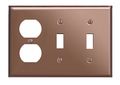 Switchplates Bright Solid Copper 2 Toggle Outlet Switch Plate 