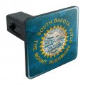 Rustic South Dakota State Flag Distressed Usa Tow Trailer Hitch Cover Plug Insert