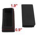 Plastic Home Rectangle Tube Inserts End Blanking Cap 48mm X 24mm 10 Pcs Black 