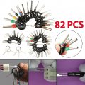 82pcs Aluminum Single Double Three Pin Car Electrical Terminal Plug Wiring Connector Extractor Removal Key Wire Removing Tool