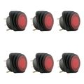 6pc Ols 12v Dc 25 Amp On Off Rocker Switch Ip65 Waterproof 3p Spst Red Led Indicator 