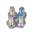 Sorekarain 4 Pcs M4x8mm Rainbow Gr5 Titanium Cone Head Bolts For Bike Rear Derailleur