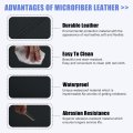 1pair Front Door Cover Armrest Pad Replacement Microfiber Leather For Acura Tsx 2010-2014 Black