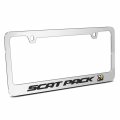 Ipick Image Made For Dodge Scat-pack Full Color 3d Embossed Letters On Mirror Chrome Metal License Plate Frame