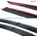 Premium Chrome Trim Mu Style Smoke Tinted Window Visor Rain Guard Deflector W Clips Compatible For 2022-2024 Honda Civic