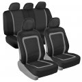 Bdk Adv Performance Car Seat Covers Automotive Interior Protection Polycloth Honeycomb Carbon Fiber With Accent Trim Gray Floor 