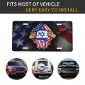 6x12 Inch License Plate Cover Aluminum Blood Inside Me Israel Israeli Flag Car Tag For Women Men Vanity Gifts