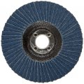 Weiler 50594 Tiger 5 8 Arbor 4 Diameter 60 Grit Zirconium Phenolic Backing Angled Abrasive Flap Disc 