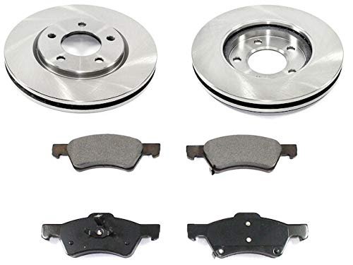 Front Semi Metallic Brake Pads And Rotor Kit For 2001 To 2007 Chryslerwn Country Fits 2003 To Models With Rear Disc Brakes