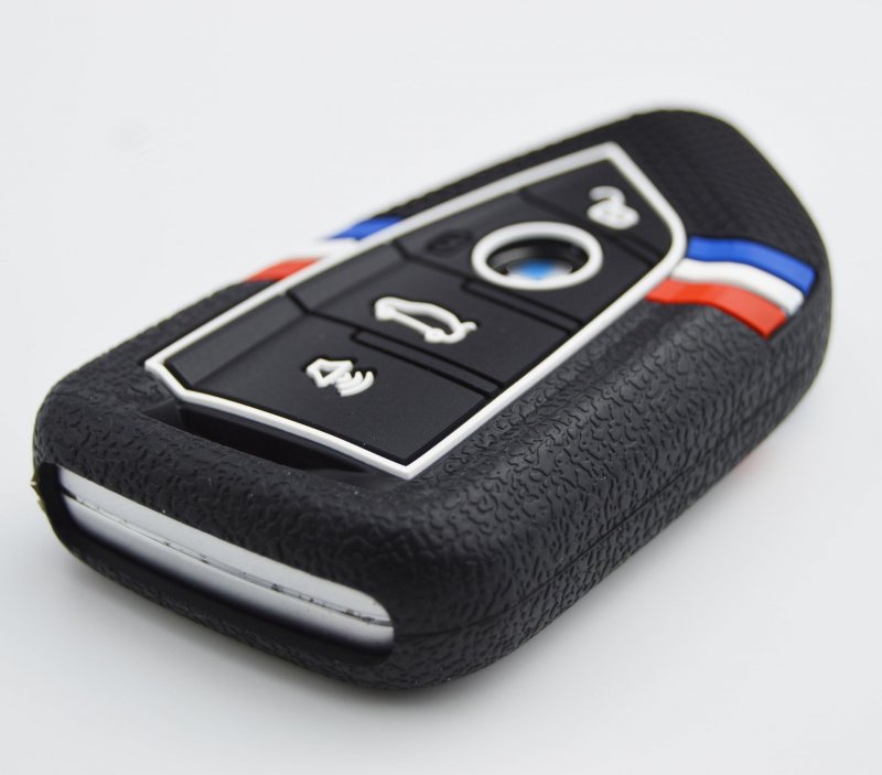 Striped Silicone Remote Key Fob Case Cover For Bmw 1 2 3 4 5 6 7 M Series X1 X2 X3 X5 X6 Z4 4 Button Protective Shell 2015 To