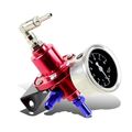 160psi Fuel Pressure Regulator Oil Filled Gauge Inline Petrol Filter Red