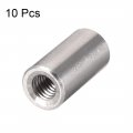 Uxcell Round Connector Nuts M6x20mm Height Sleeve Rod Bar Stud Nut Stainless Steel 304 Pack Of 10