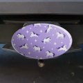 Frolicking Unicorns White Purple Pattern Oval Tow Trailer Hitch Cover Plug Insert
