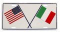 Italy Usa Flags License Plate 