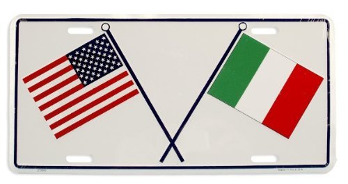 Italy Usa Flags License Plate