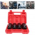 1 2inch Drive Deep Spindle Axle Nut Impact Socket Set 30mm 32mm 34mm 36mm 12 Point Head Adapter 4 Pcs Bit Repairing Tool 