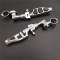 Smt Motorcycle Chrome Short Angled Adjustable Peg Mounting Kit Flat End Footrest Foot Pegs For V-star Roadstar Suzuki Boulevard