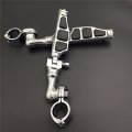 Smt Motorcycle Chrome Short Angled Adjustable Peg Mounting Kit Flat End Footrest Foot Pegs For V-star Roadstar Suzuki Boulevard