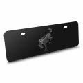 Ipick Image For Ford Bronco 3d Black Logo On 12 X 4 25 European Look Half-size Stainless Steel License Plate