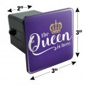 The Queen Is Here Crown Royalty Tow Trailer Hitch Cover Plug Insert