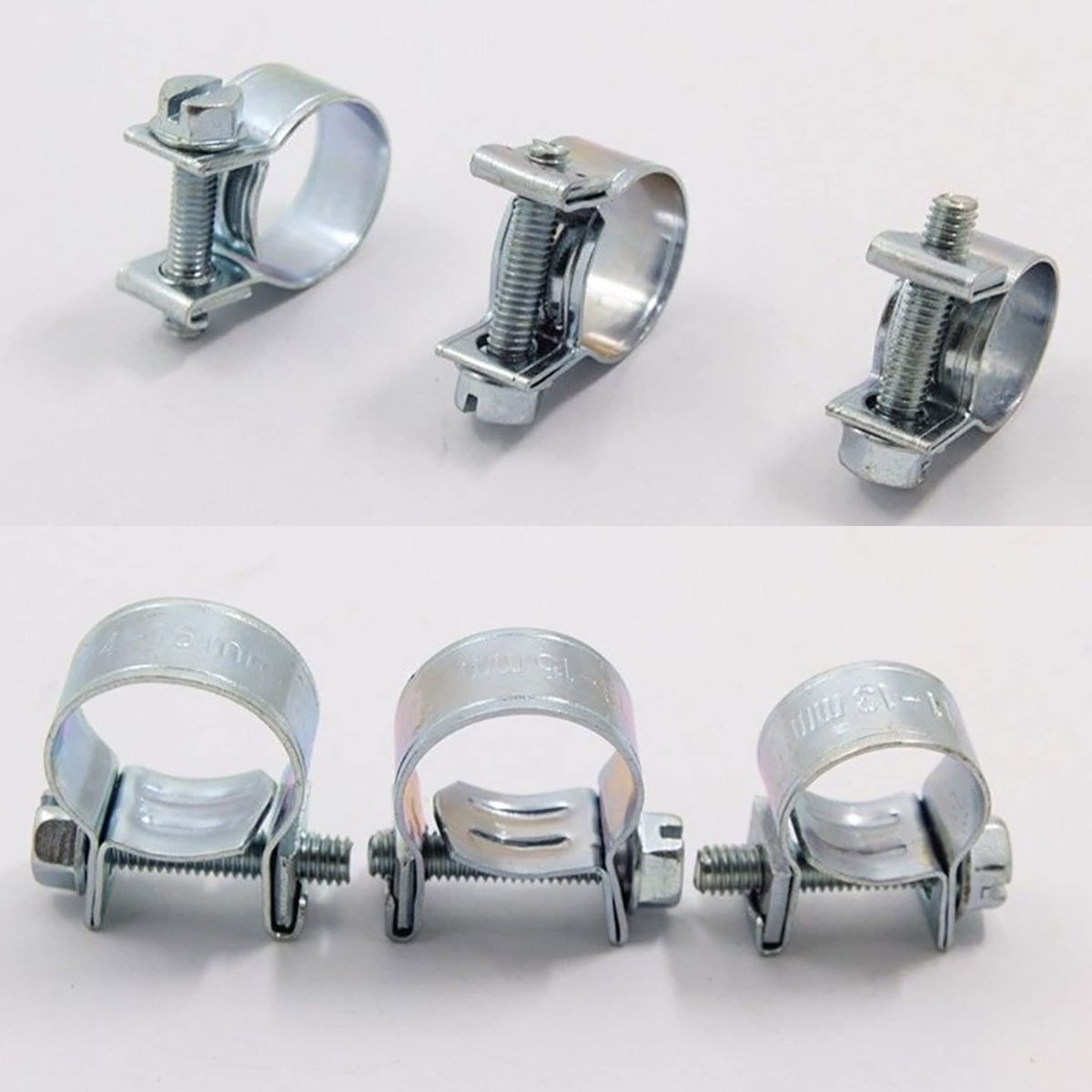 30 Pieces 5 16 In 13 To 15 Mm Fuel Injection Hose Clamps Zinc Plated Metal Auto Silver