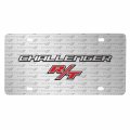 Ipick Image For Dodge Challenger R T 3d Logo On Pattern Brushed Solid Aluminum Metal License Plate
