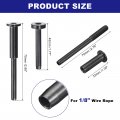 Uxcell 10 Pack Black Invisible Cable Railing Kit T316 Stainless Steel 1 8 Swage Tensioner Terminal Hidden For 2 X2 4 X4 Wood