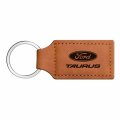 Ipick Image Compatible With Ford Taurus Rectangular Brown Leatherette Key Chain