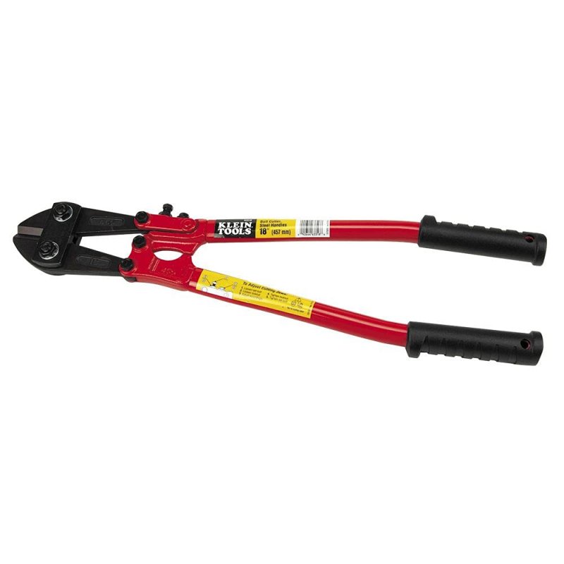 63318 Bolt Cutter 18 In Steel Handle With Heavy Vinyl Grips And Center Cut Jaws For Soft Medium Hard Metals