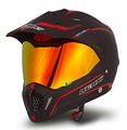 Dual Sport Helmet By Nenki Full Face Motocross Motorcycle Helmets Dot Approved With Iridium Red Visor Attached Clear Nk-310 L 